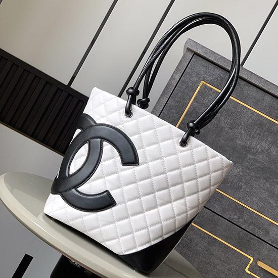 Chanel Small Cambon Ligne Tote White AS6336