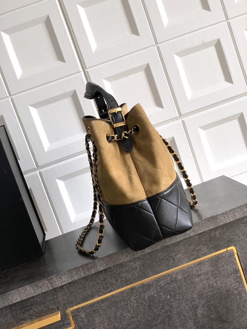 Chanel Suede Shoulder Bag Camel AS5634
