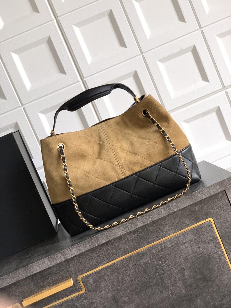 Chanel Suede Shoulder Bag Camel AS5634