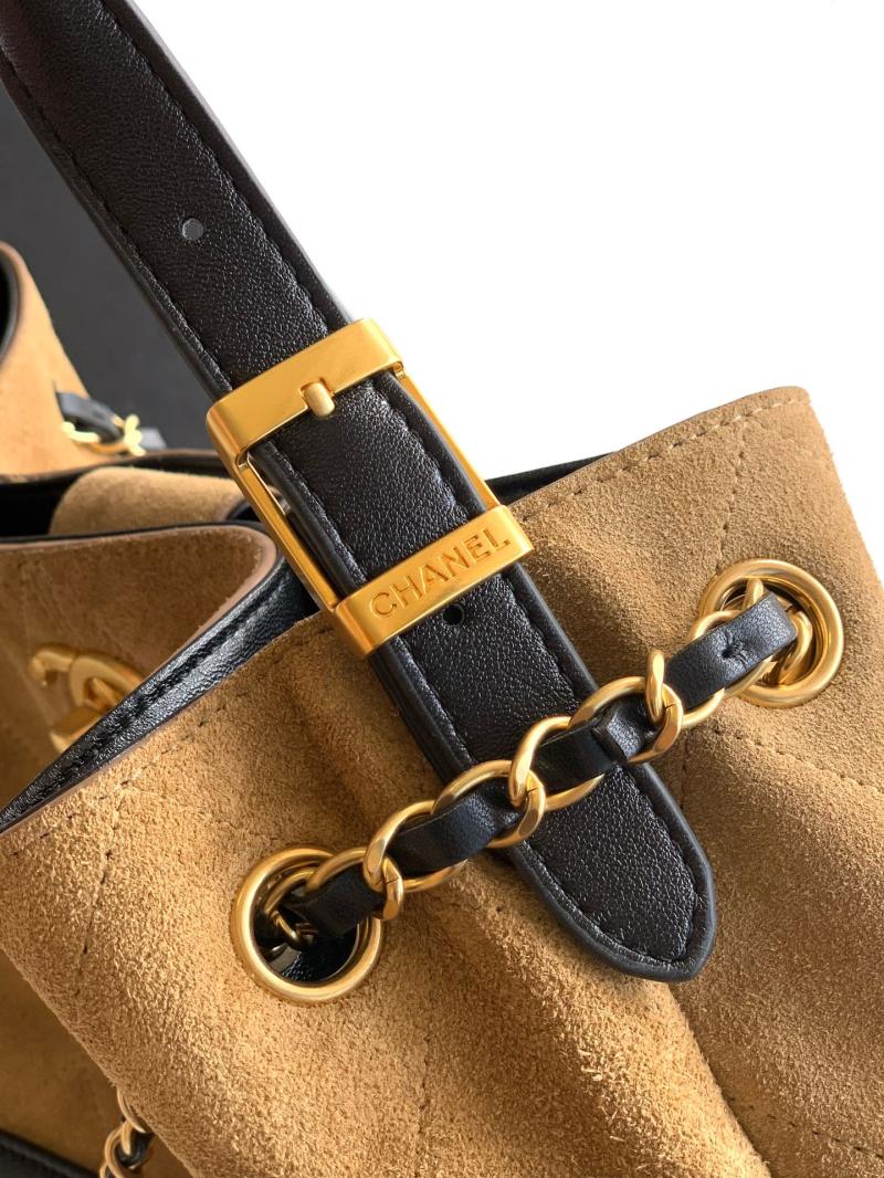Chanel Suede Shoulder Bag Camel AS5634