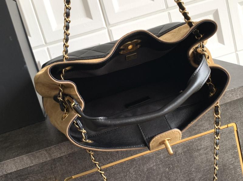 Chanel Suede Shoulder Bag Camel AS5634