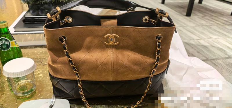 Chanel Suede Shoulder Bag Camel AS5634
