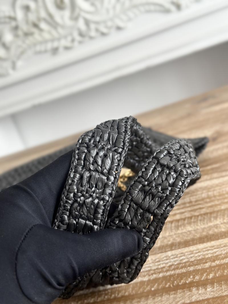 Chloe Raffia Summer Banana tote bag Black CH25U