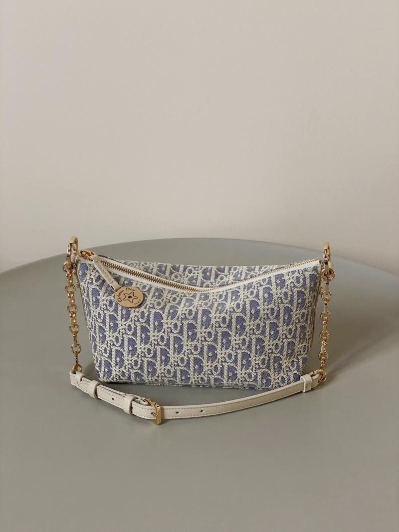 Diorstar Hobo Bag with Chain Blue S3202