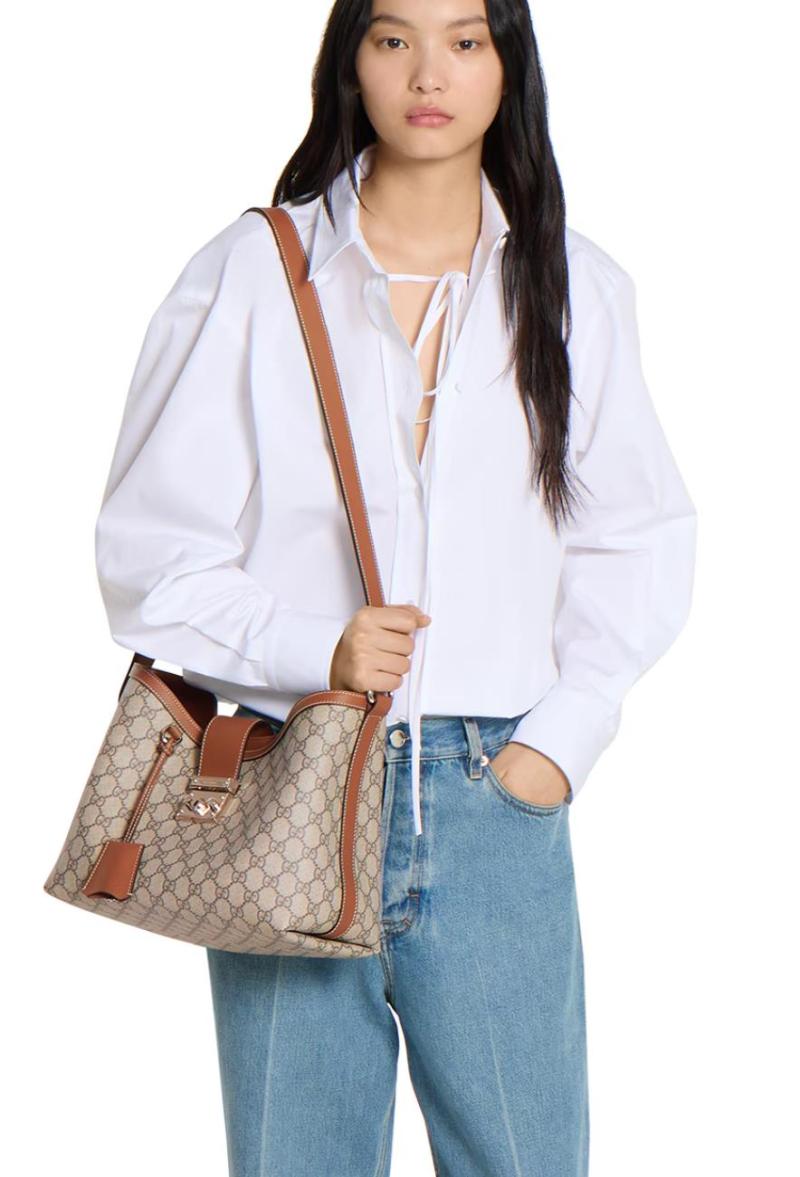 Gucci Paddlelock Medium Shoulder Bag Brown 839021