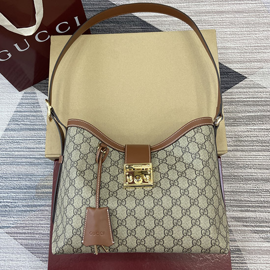 Gucci Paddlelock Medium Shoulder Bag Brown 839021
