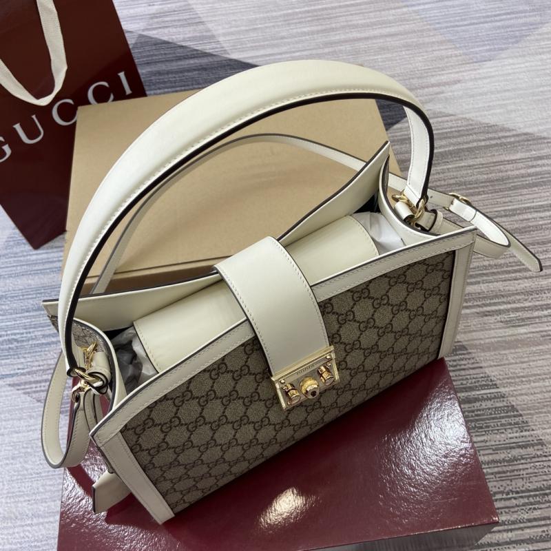 Gucci Padlock large top handle bag White 838991