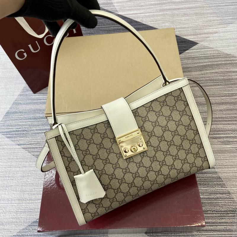 Gucci Padlock large top handle bag White 838991