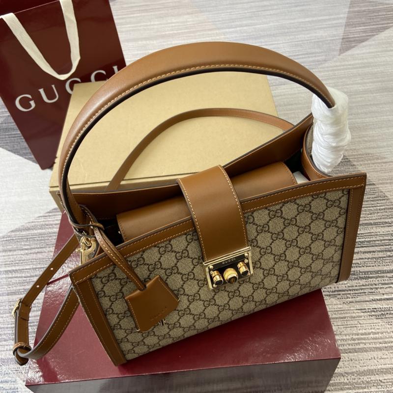 Gucci Padlock large top handle bag brown 838991