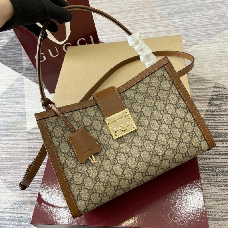 Gucci Padlock large top handle bag brown 838991