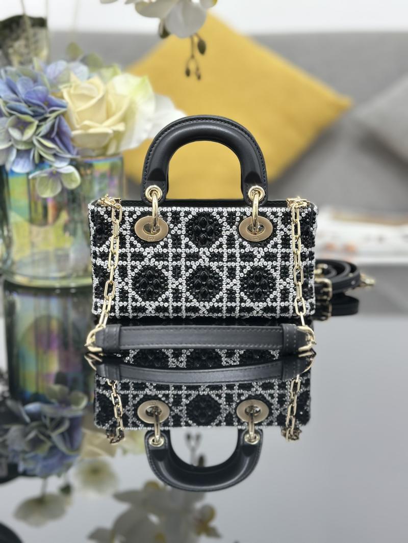 Lady D-Joy Micro Embroidered Bag Black S0910