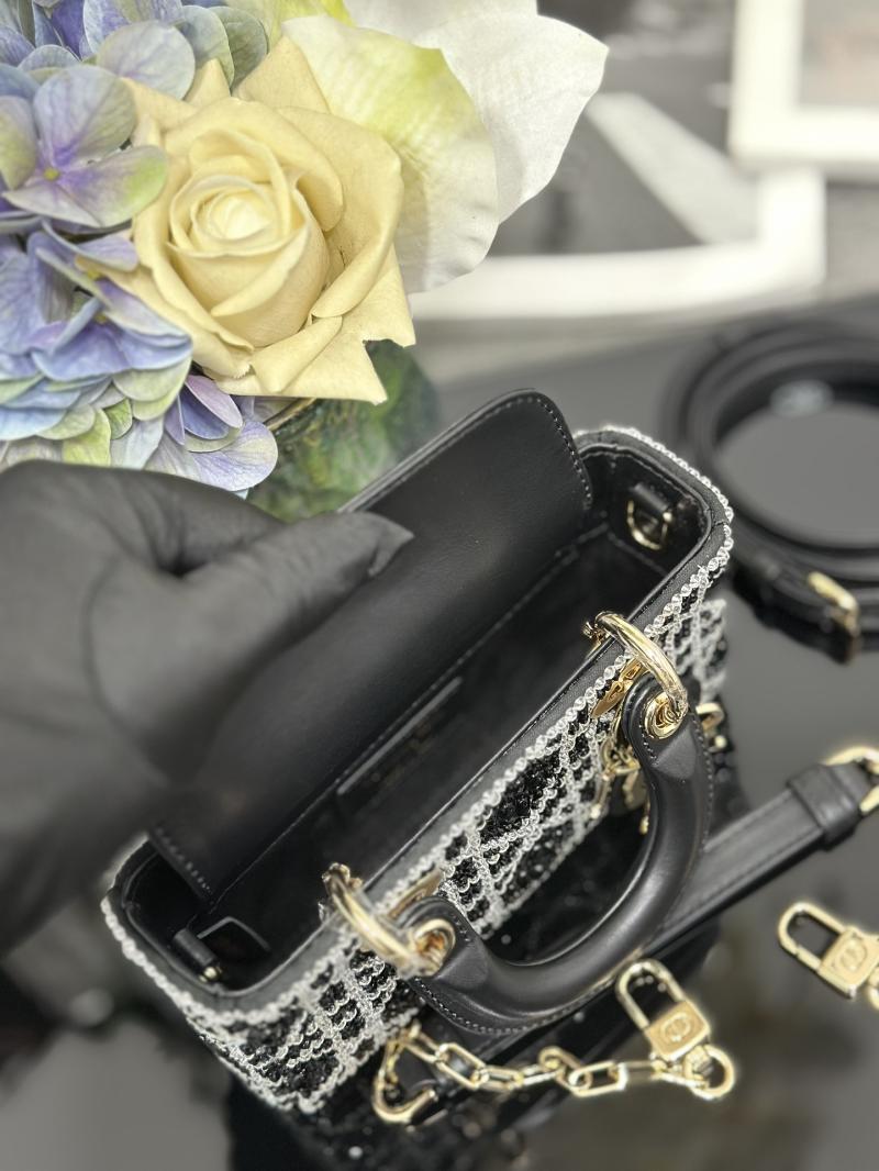 Lady D-Joy Micro Embroidered Bag Black S0910