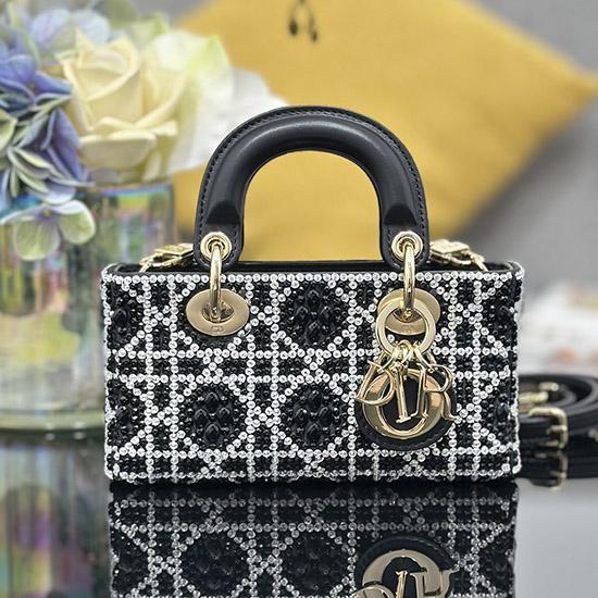 Lady D-Joy Micro Embroidered Bag Black S0910