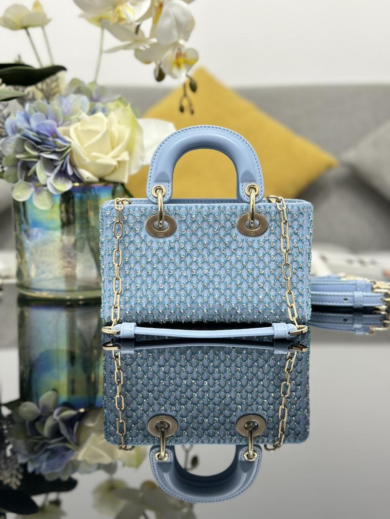 Lady D-Joy Micro Embroidered Bag Blue S0910