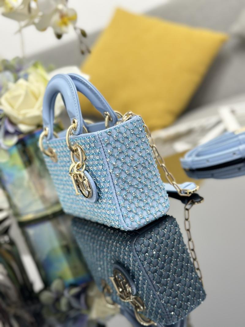 Lady D-Joy Micro Embroidered Bag Blue S0910