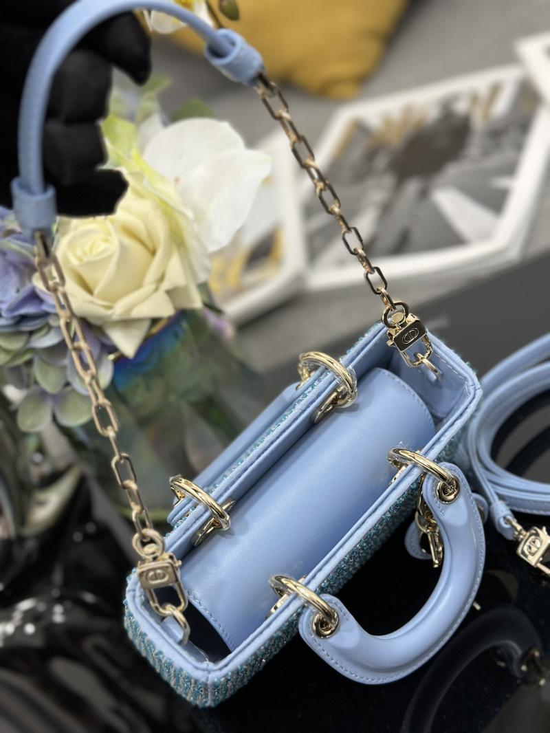 Lady D-Joy Micro Embroidered Bag Blue S0910