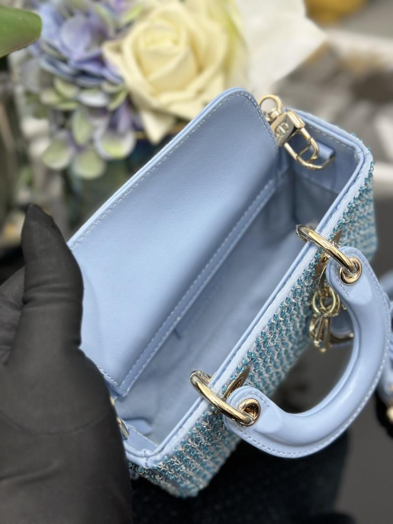 Lady D-Joy Micro Embroidered Bag Blue S0910