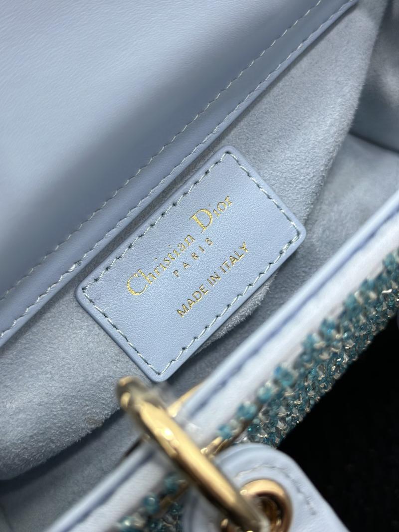 Lady D-Joy Micro Embroidered Bag Blue S0910