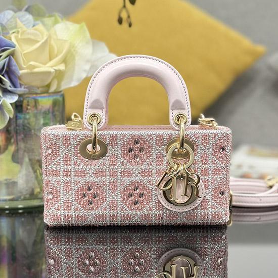Lady D-Joy Micro Embroidered Bag Pink S0910