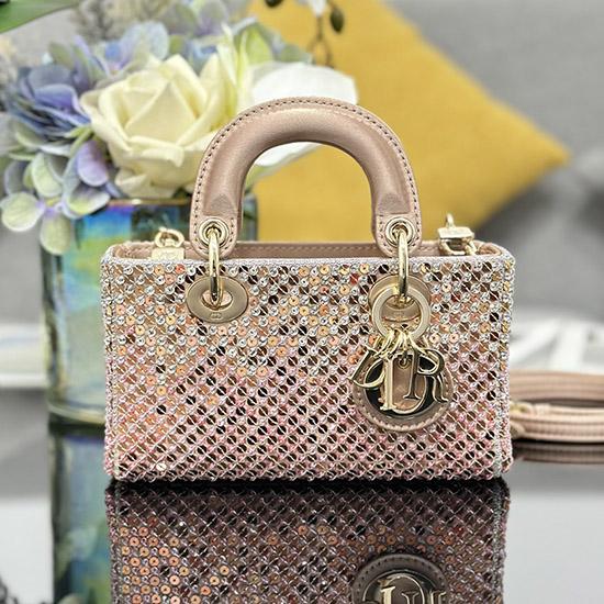 Lady D-Joy Micro Embroidered Bag Pink S09101
