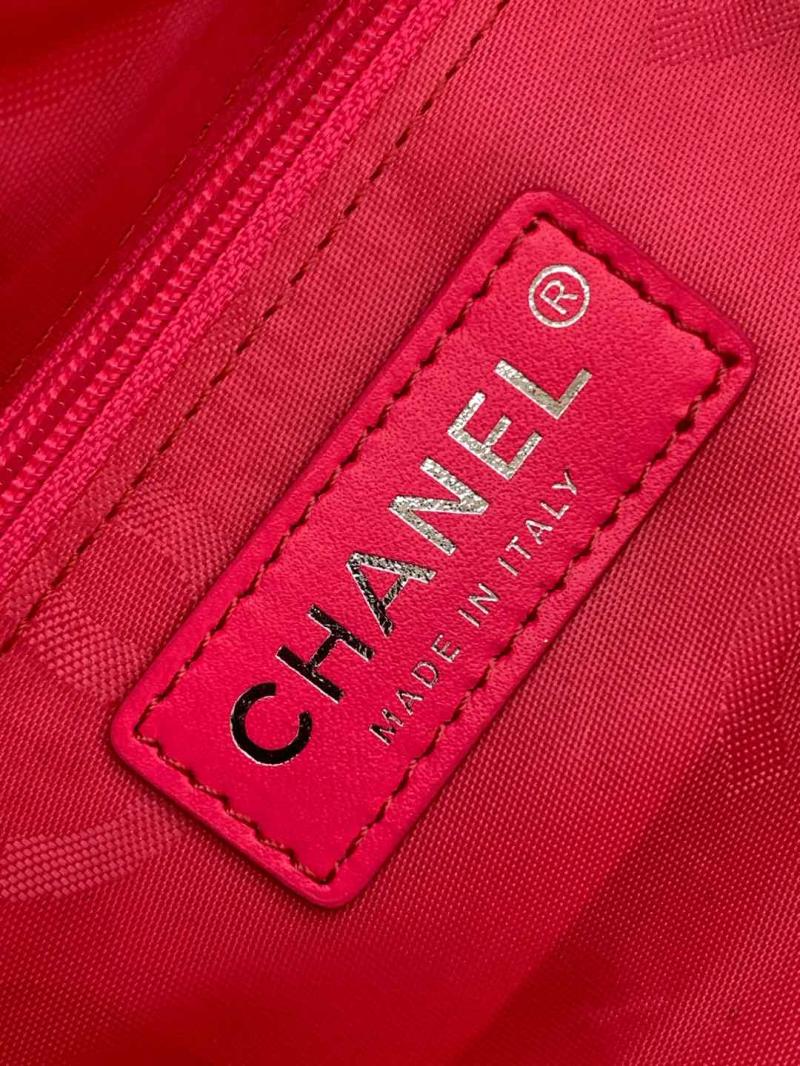 Large Chanel Calfskin Shoulder Bag Black and White AS6338