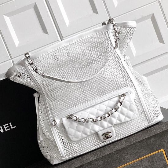Large Chanel La Madrague Tote White A5994