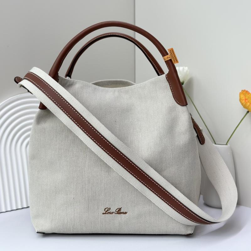 Loro Piana Canvas Large Bale bag Brown FAM9875