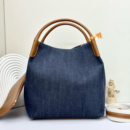 Loro Piana Denim Large Bale bag FAM9875