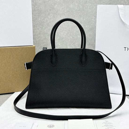 The Row Grained Calfskin Margaux 12 Bag Black W1833