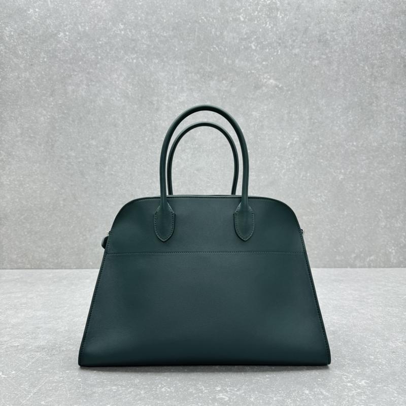 The Row Smooth Leather Margaux 12 Bag Green W1833