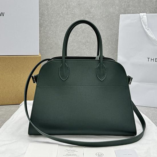 The Row Smooth Leather Margaux 12 Bag Green W1833