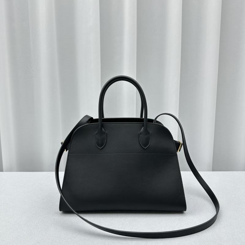 The Row Smooth Leather Margaux 12 Bag Black W1833
