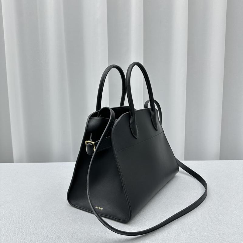 The Row Smooth Leather Margaux 12 Bag Black W1833