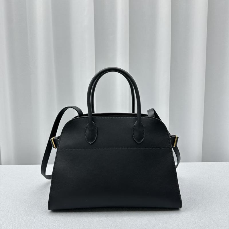 The Row Smooth Leather Margaux 12 Bag Black W1833