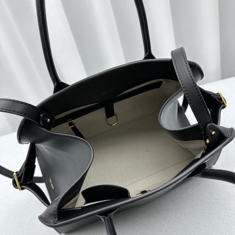 The Row Smooth Leather Margaux 12 Bag Black W1833