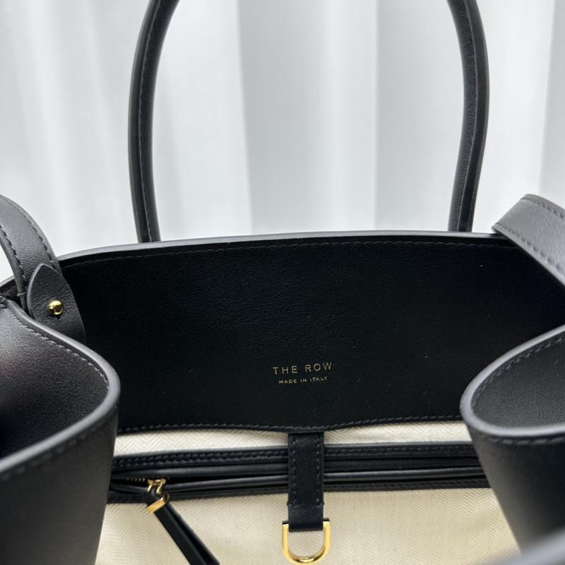 The Row Smooth Leather Margaux 12 Bag Black W1833