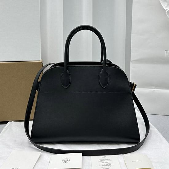 The Row Smooth Leather Margaux 12 Bag Black W1833