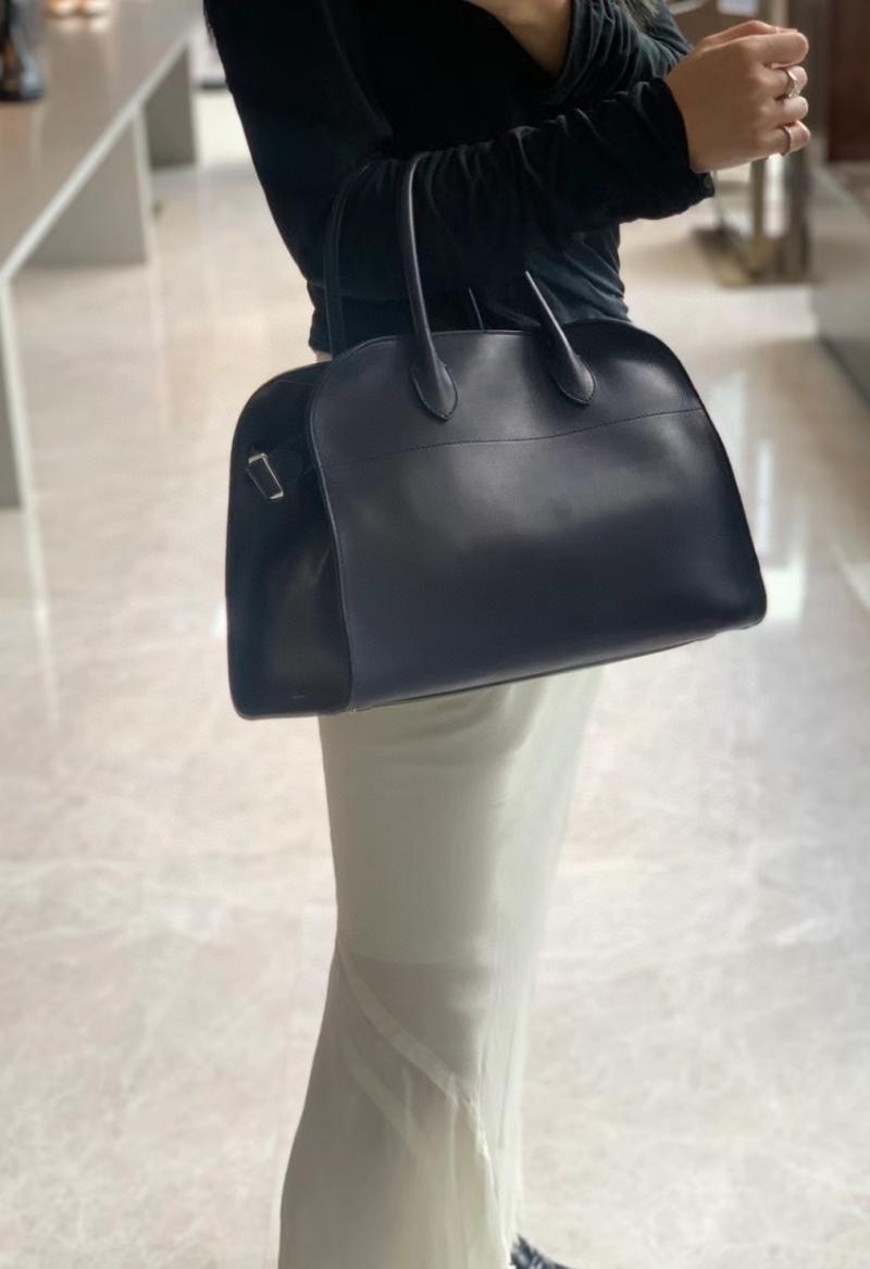 The Row Smooth Leather Margaux 12 Bag Blue W1833
