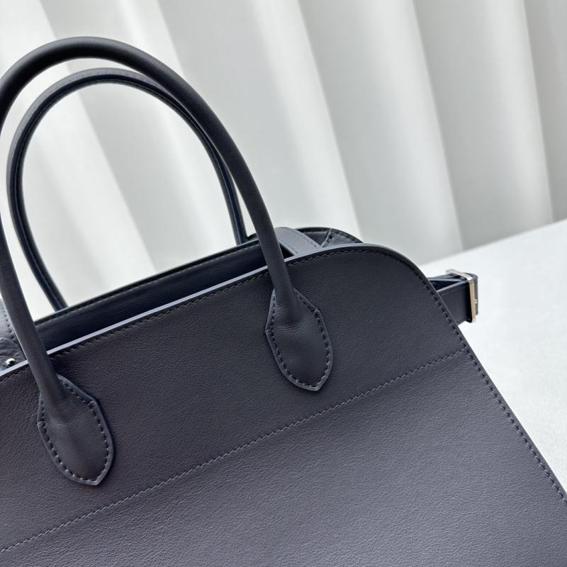 The Row Smooth Leather Margaux 12 Bag Blue W1833