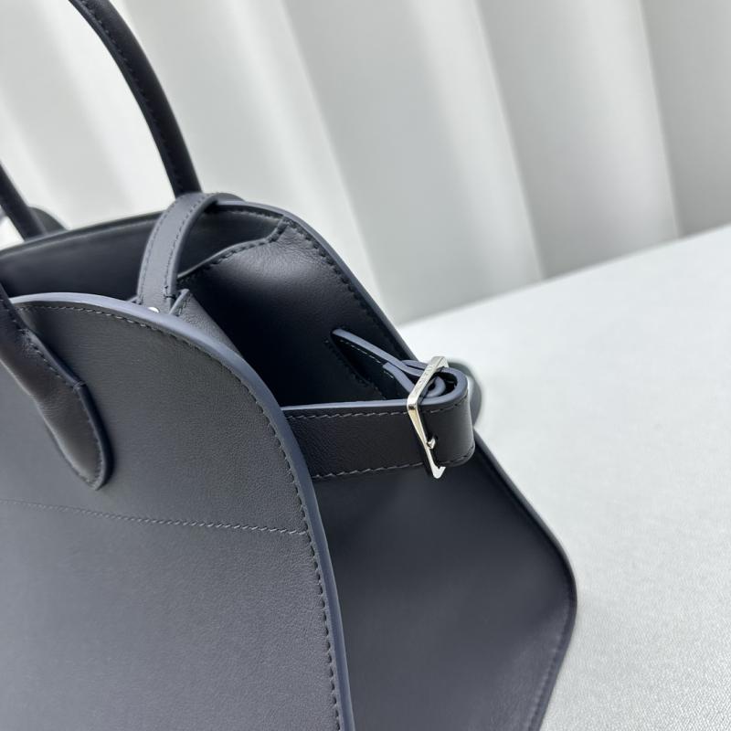 The Row Smooth Leather Margaux 12 Bag Blue W1833