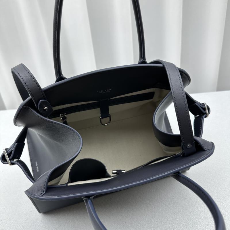 The Row Smooth Leather Margaux 12 Bag Blue W1833