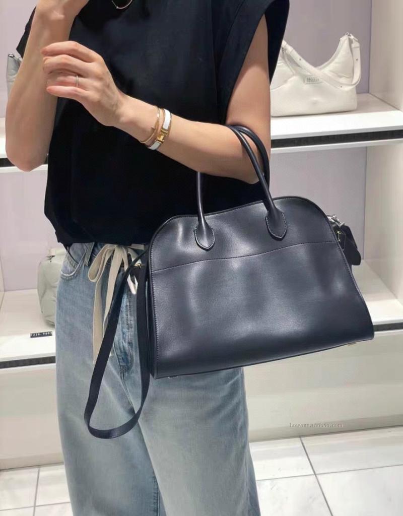 The Row Smooth Leather Margaux 12 Bag Blue W1833