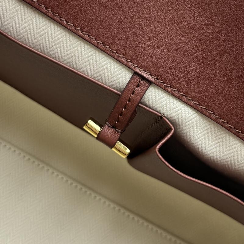 The Row Smooth Leather Margaux 12 Bag Brick Red W1833