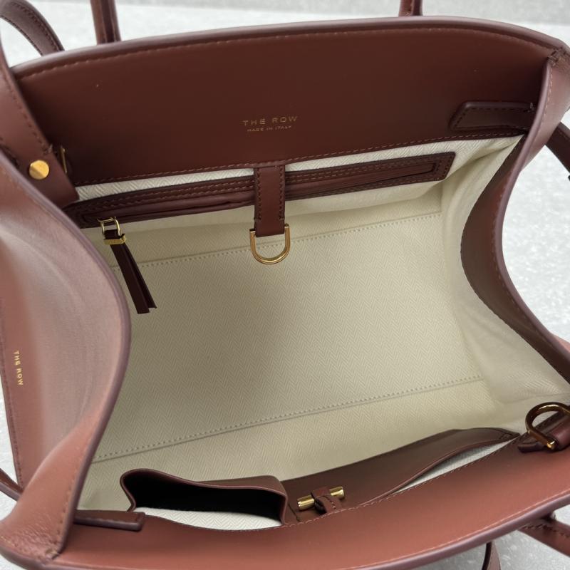 The Row Smooth Leather Margaux 12 Bag Brick Red W1833