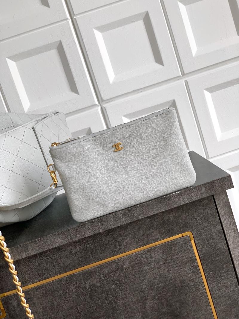 Chanel 25 Medium Handbag Light Grey AS5311