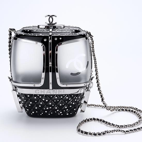 Chanel Gondola Lift Minaudiere Clutch Bag Black AS1200