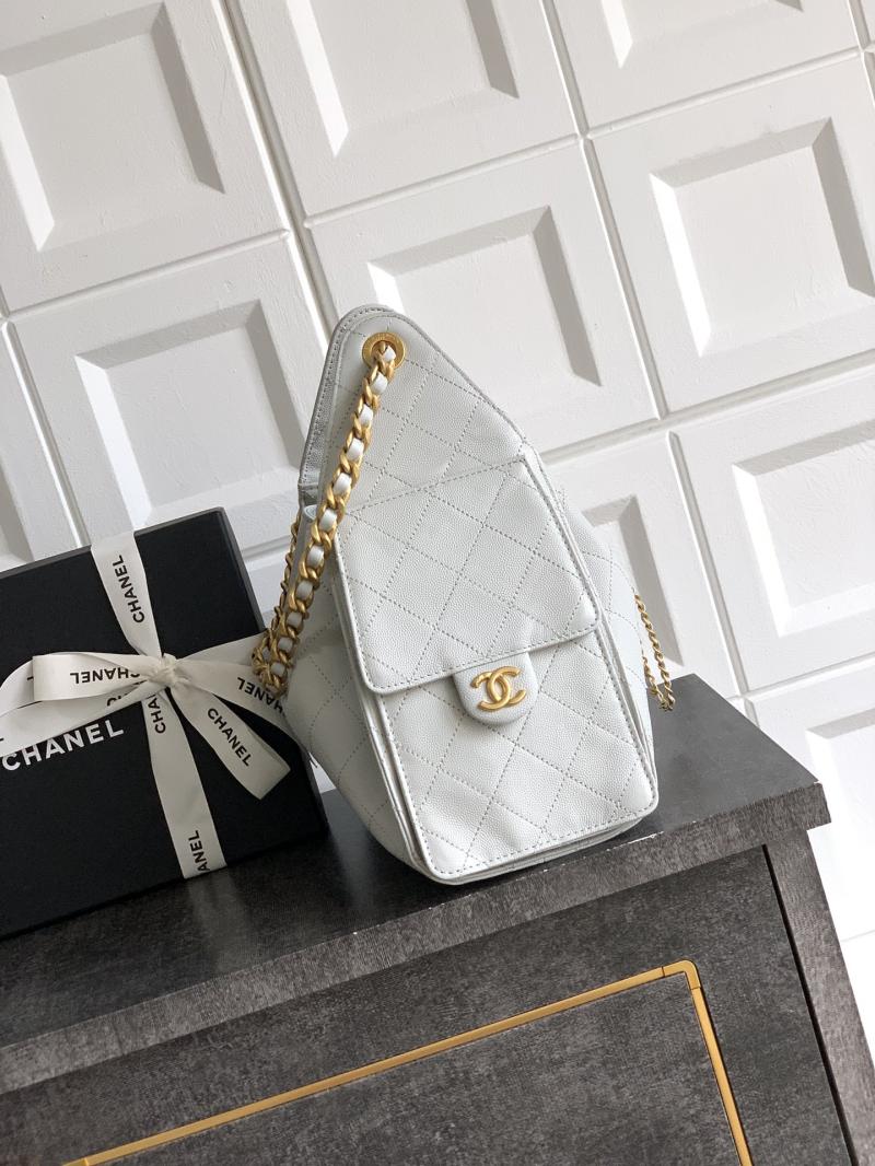 Chanel Grained Calfskin 25 Small Handbag Light Grey AS5293