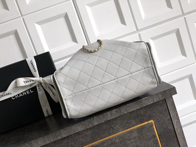 Chanel Grained Calfskin 25 Small Handbag Light Grey AS5293