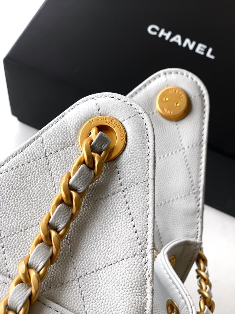 Chanel Grained Calfskin 25 Small Handbag Light Grey AS5293