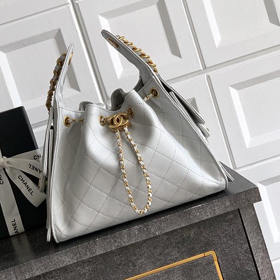 Chanel Grained Calfskin 25 Small Handbag Light Grey AS5293